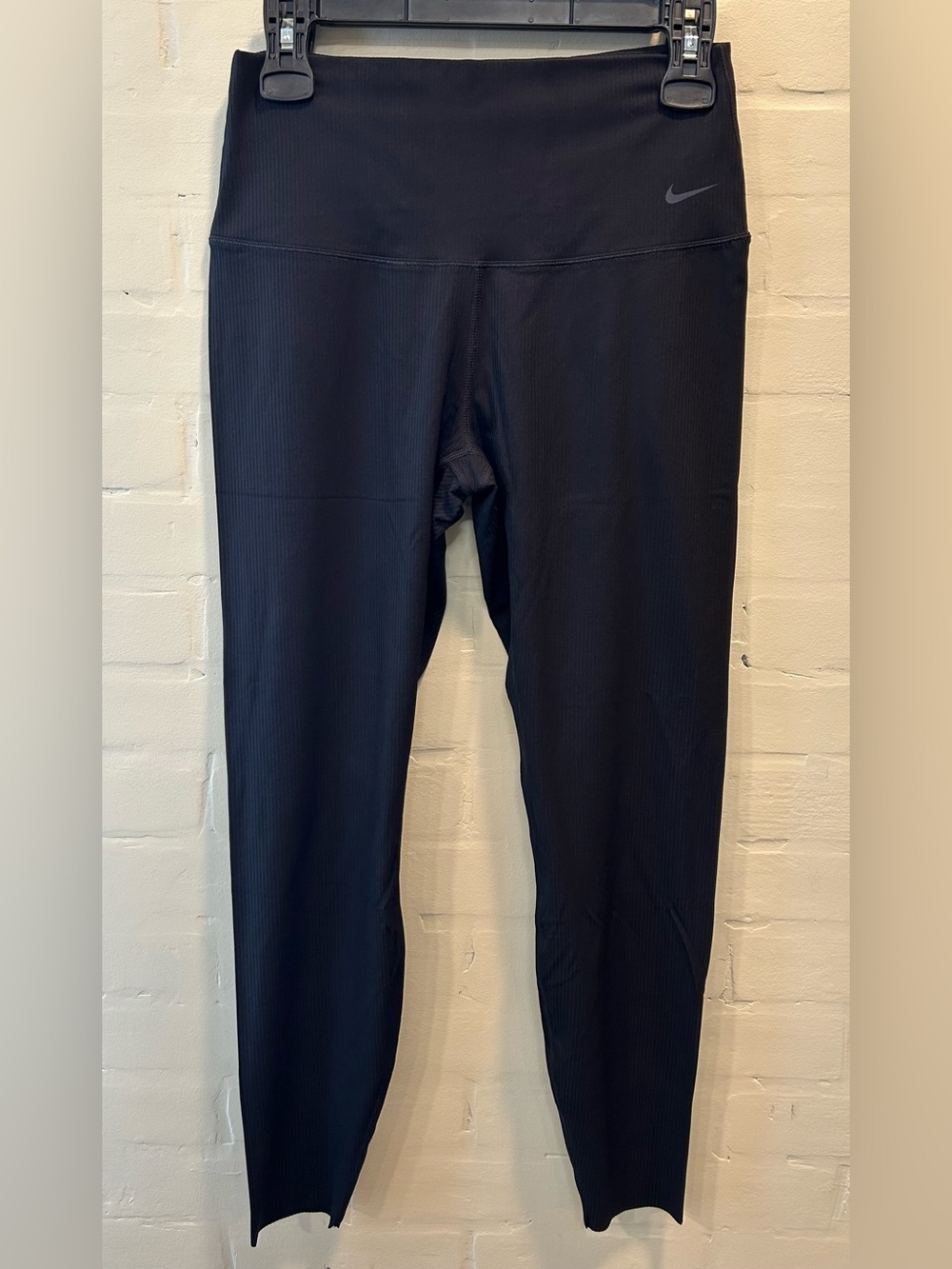 NWT Nike Zenvy Dri Fit Black Ribbed High-Waist 7/8 Leggings Size Large - Picture 3 of 9